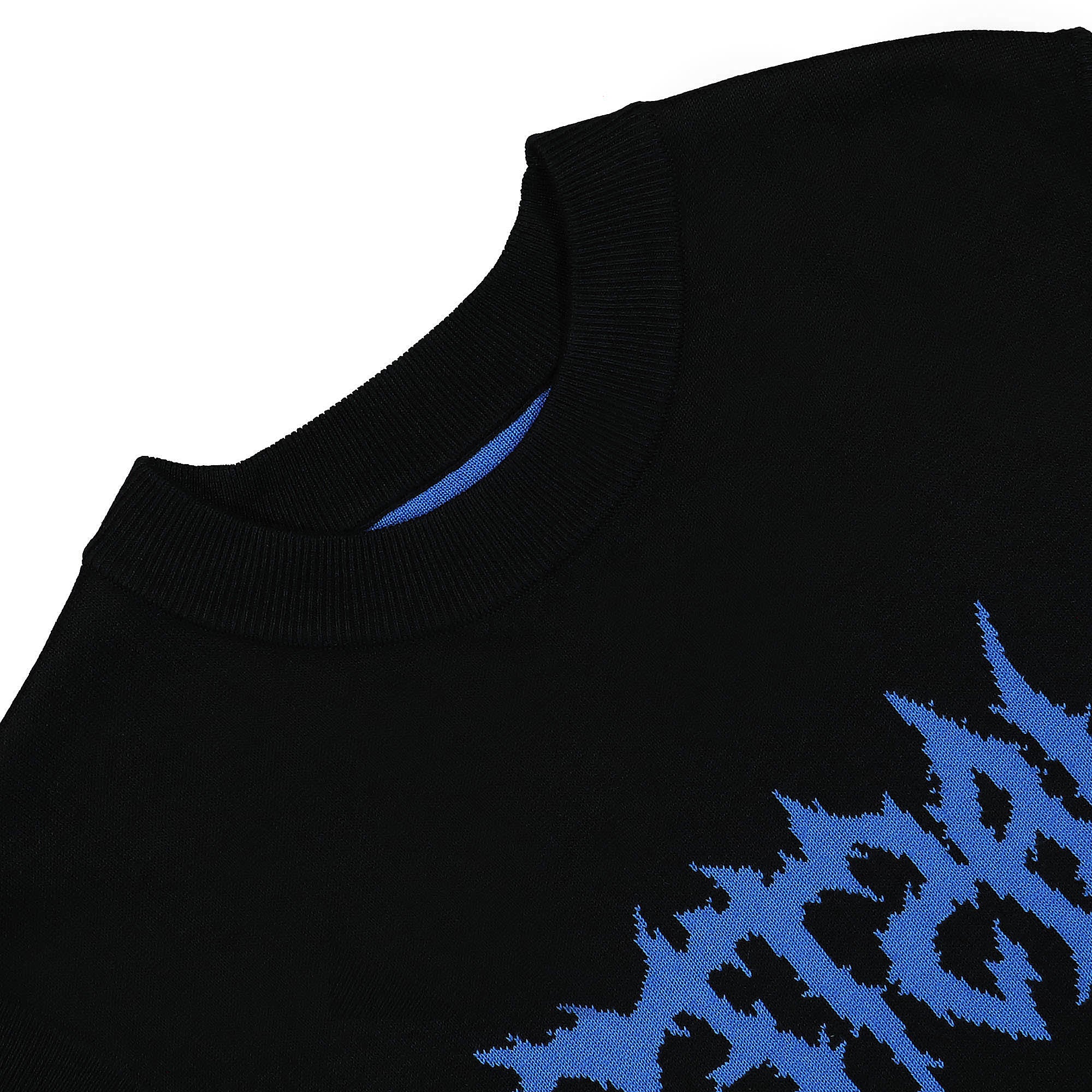 Wasted Paris Razor Reversible Vest Sweater Black / Minor Blue Sweater Vests Close-up | Overkill