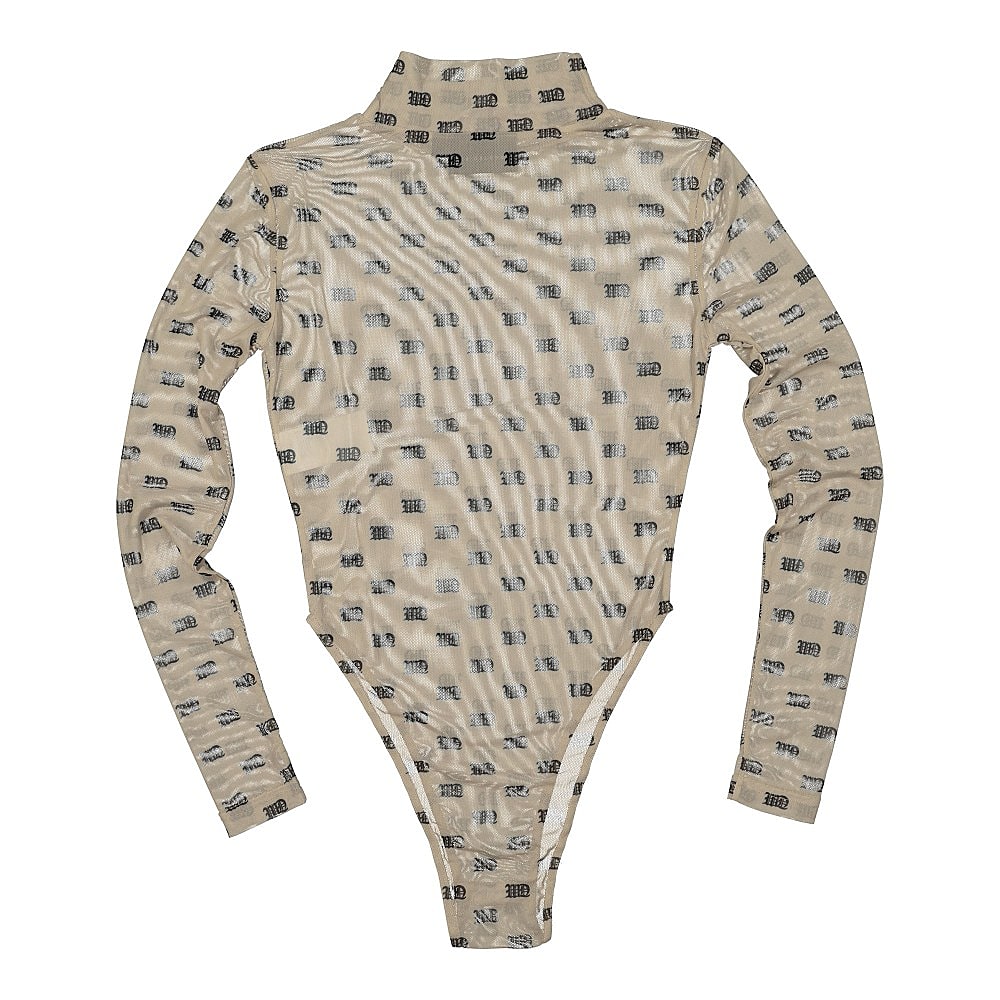 Wasted Paris Body Mesh Allover Monogram Nude Longsleeves Material | Overkill