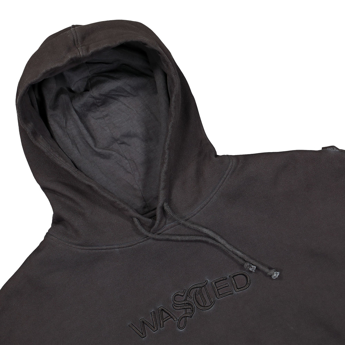 Wasted Paris Chill Signature Hoodie Faded Black Hoodies Close-up | Overkill