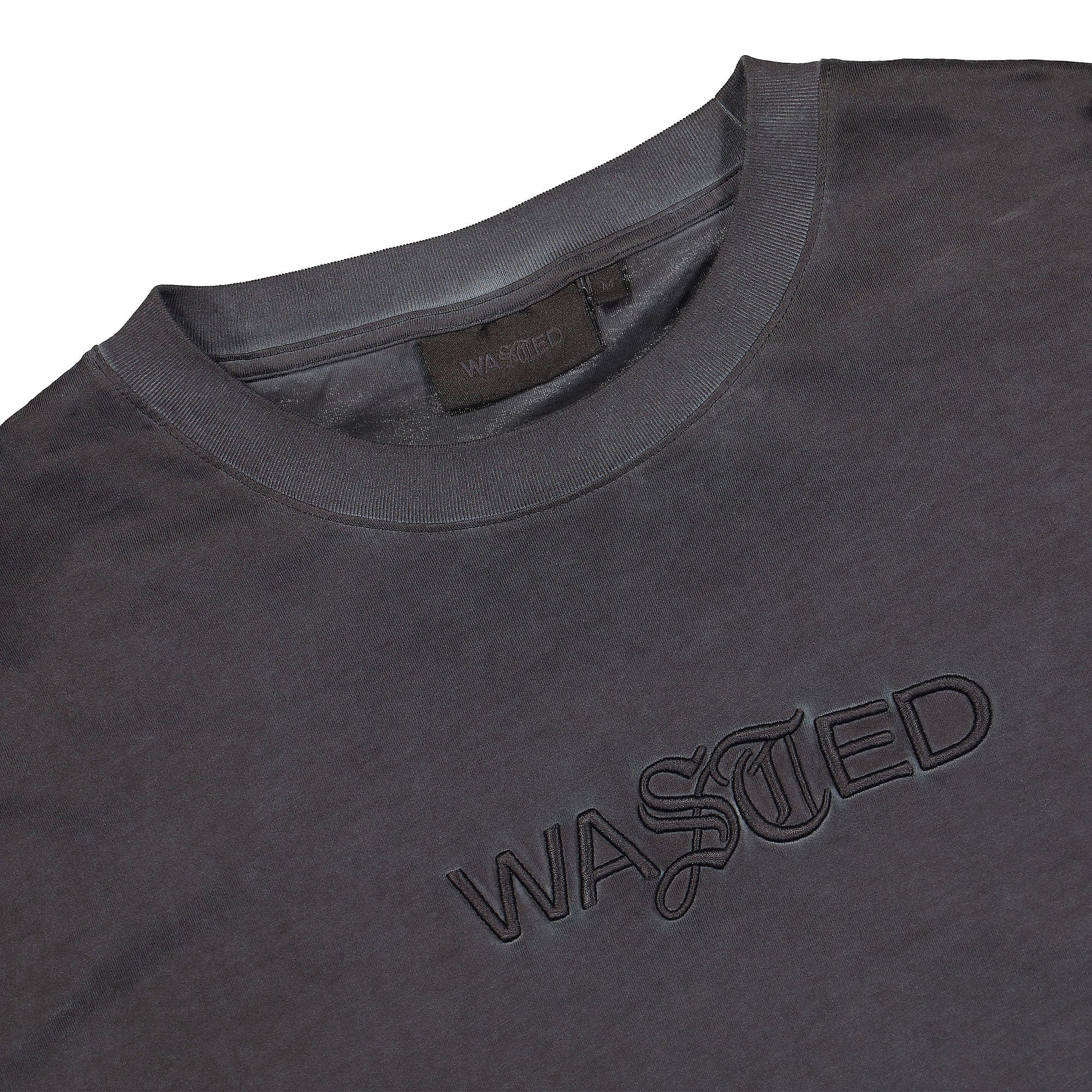 Wasted Paris Chill Signature T-Shirt Faded Black T-Shirts Close-up | Overkill