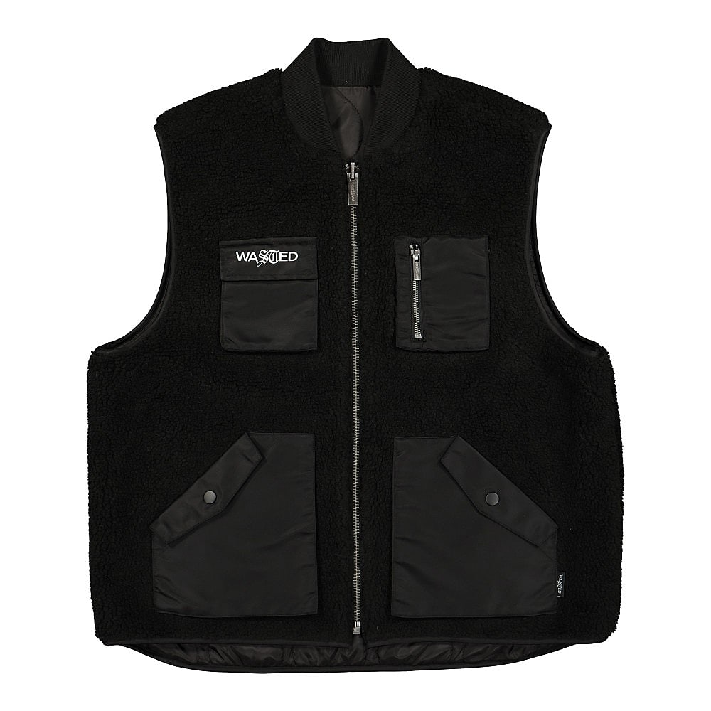 Wasted Paris Mountain Reversible Sherpa Vest Black Vests WPMRSV | Overkill