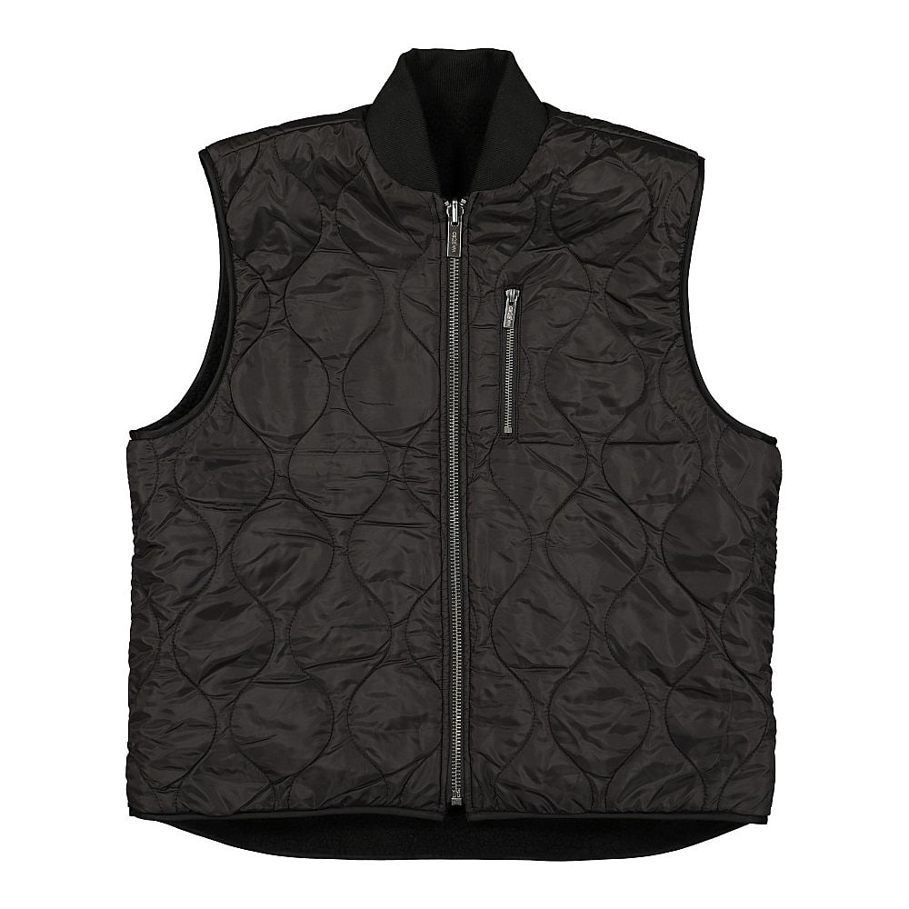 Wasted Paris Mountain Reversible Sherpa Vest Black Vests Close-up | Overkill