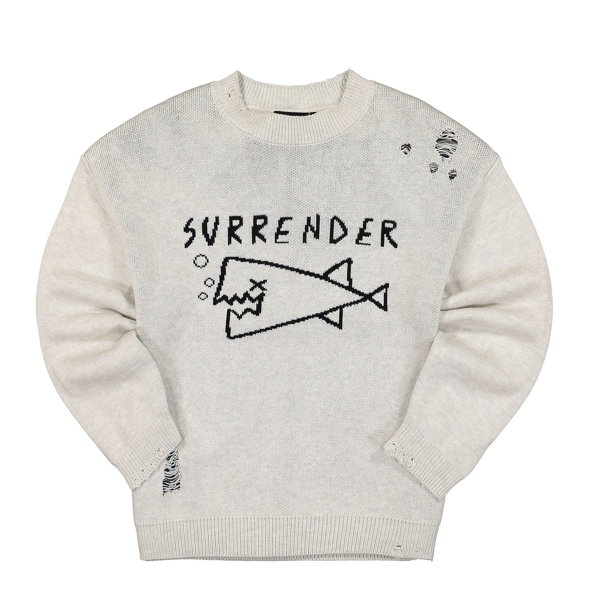 Wasted Paris Surrender Destroy Sweater Faded White Sweatshirts WPSDS | Overkill