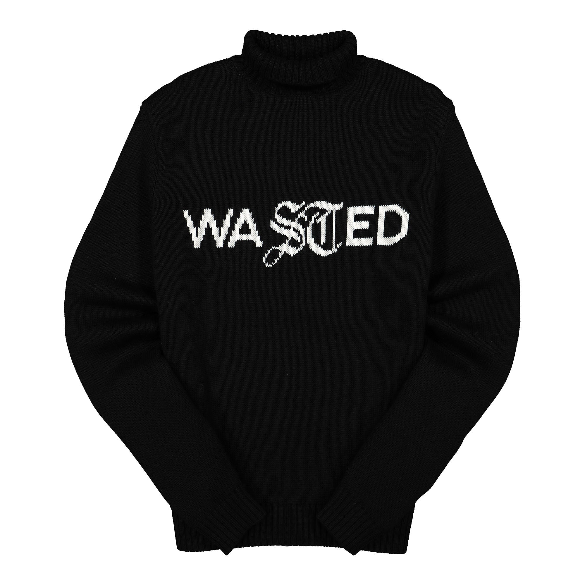 Wasted Paris Turtleneck Sweater Signature Black Sweatshirts WPTSS | Overkill