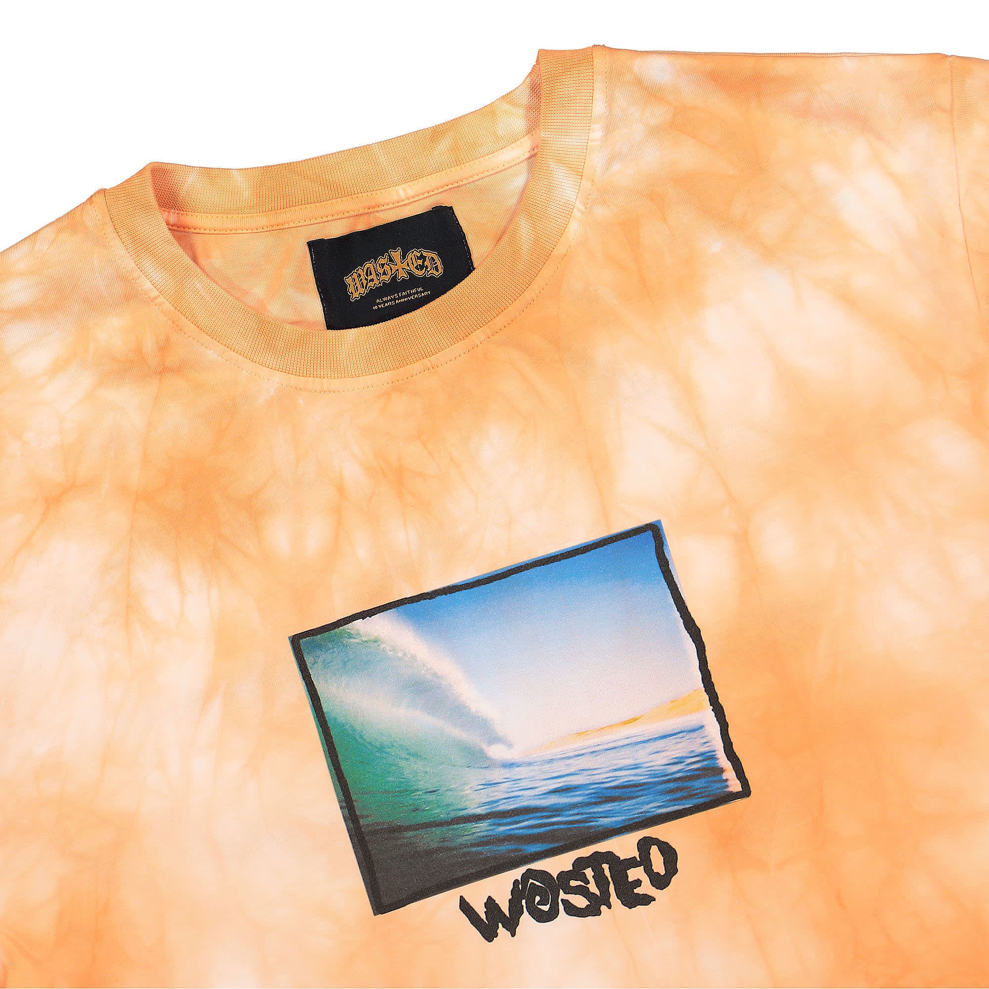 Wasted Paris Sorry Marble Dye T-Shirt Tangerine / White T-Shirts Material | Overkill