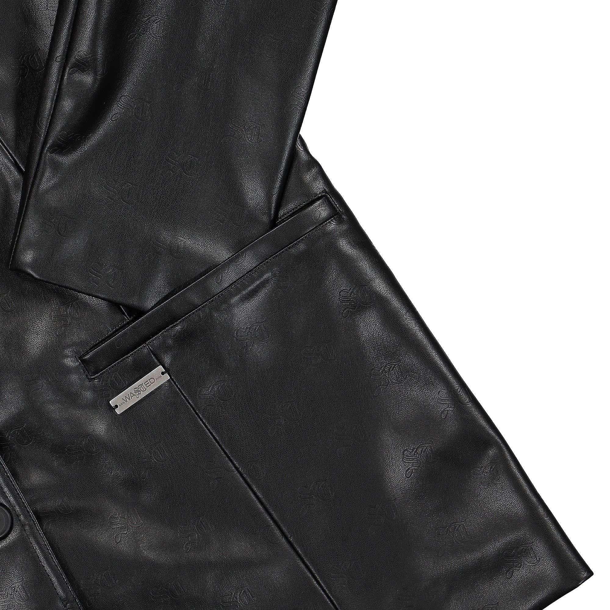 Wasted Paris Wmns Lula Monogram Faux Leather Jacket Black Jackets Detailfoto | Overkill