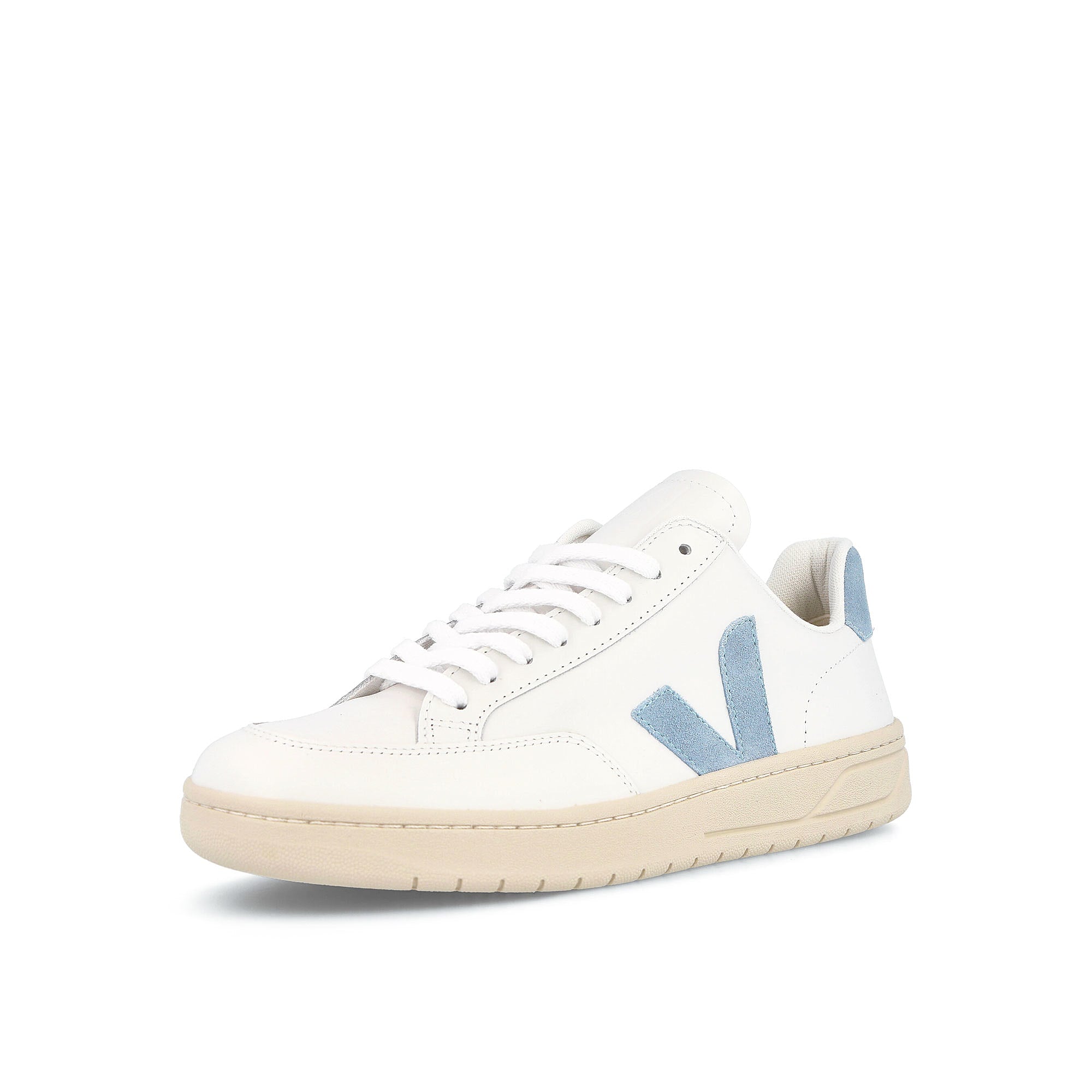 Veja w v-12 leather White-Blue Sneakers Close Up | Overkill