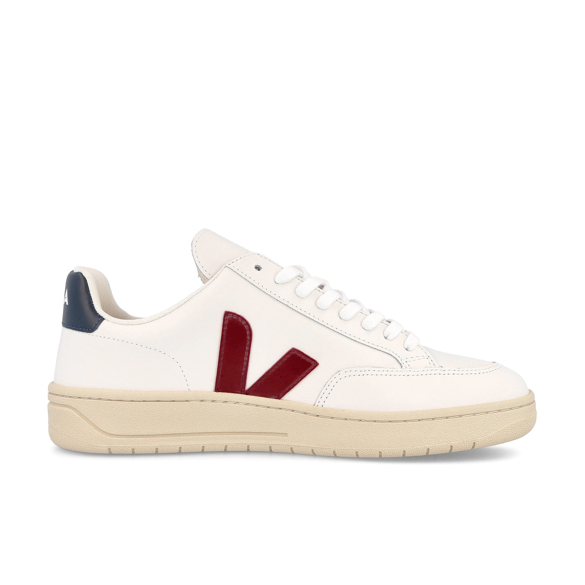 Veja wmns v-12 leather Extra White-Marsala Nautico Low Top Sneakers Silhouette | Overkill