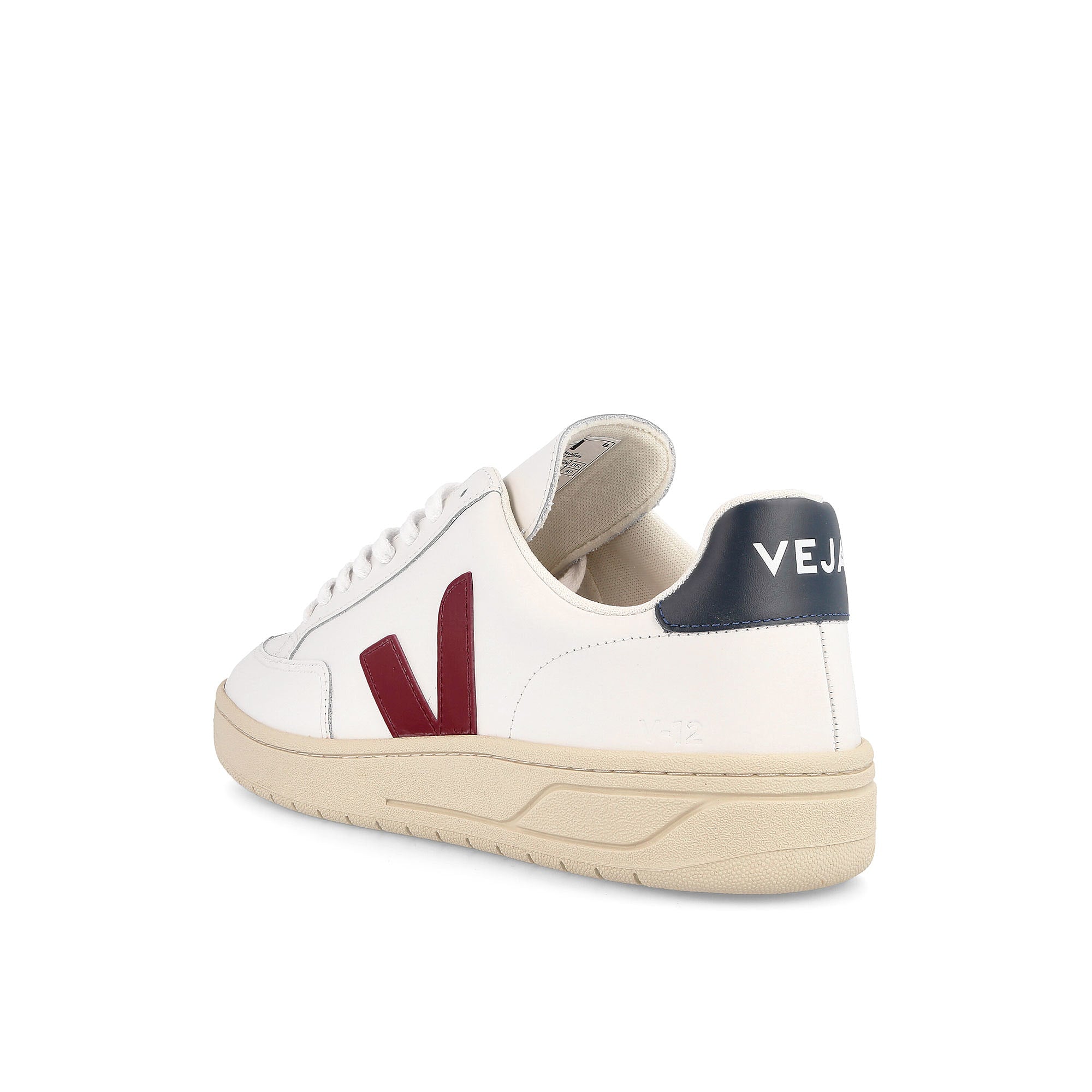 Veja wmns v-12 leather Extra White-Marsala Nautico Low Top Sneakers Material | Overkill
