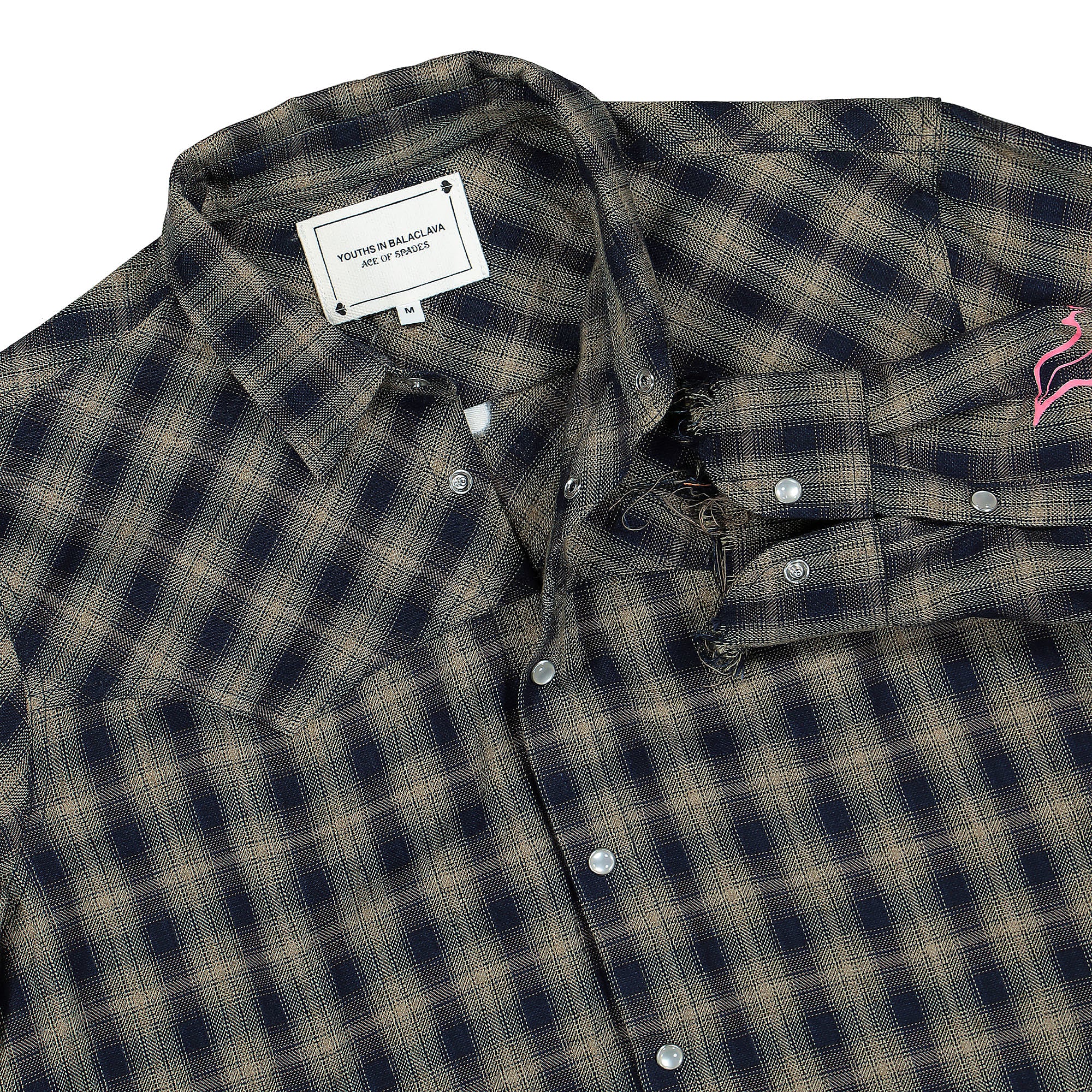 Youths In Balaclava Flower Western Shirt Plaid Blue Shirts Close-up | Overkill