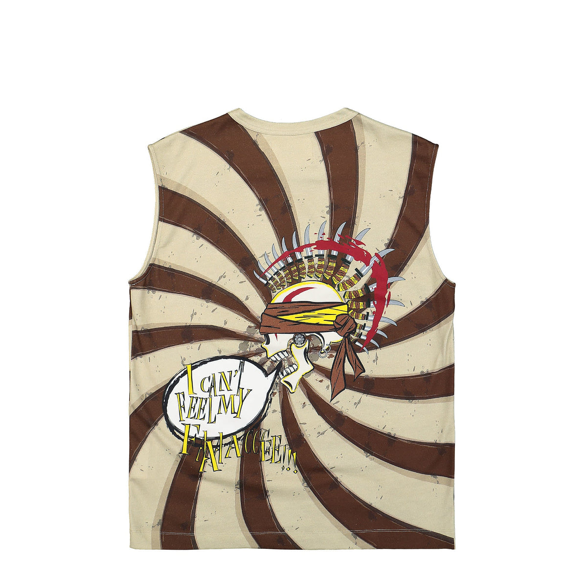 Youths In Balaclava Drrrt Sleeveless T-Shirt Brown T-Shirts Close-up | Overkill