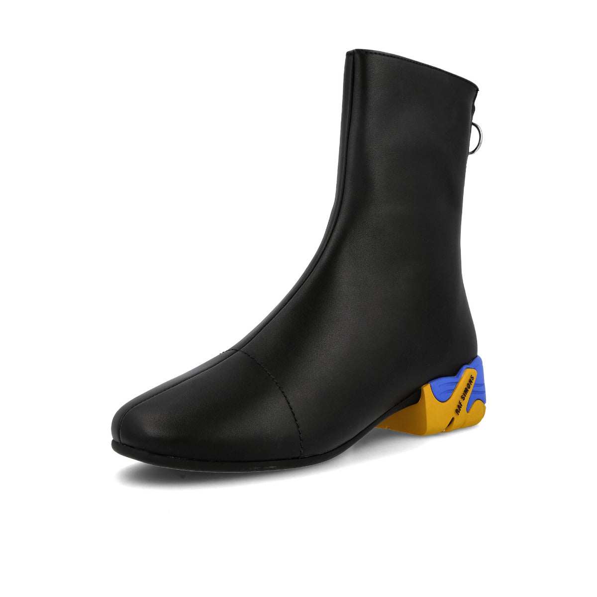 Raf Simons solaris-2 high Black / Blue / Yellow Boots Close Up | Overkill