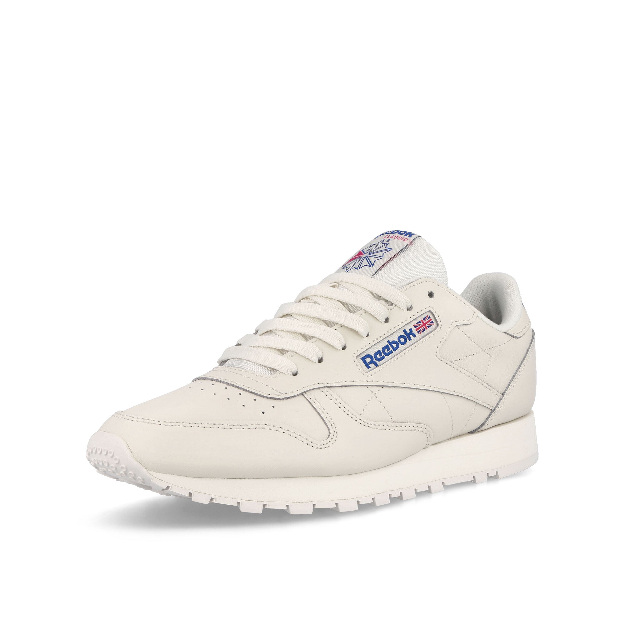 Reebok Classic Leather Chalk / Vector Blue / Vector Red Low Top Sneakers  Close Up | Overkill