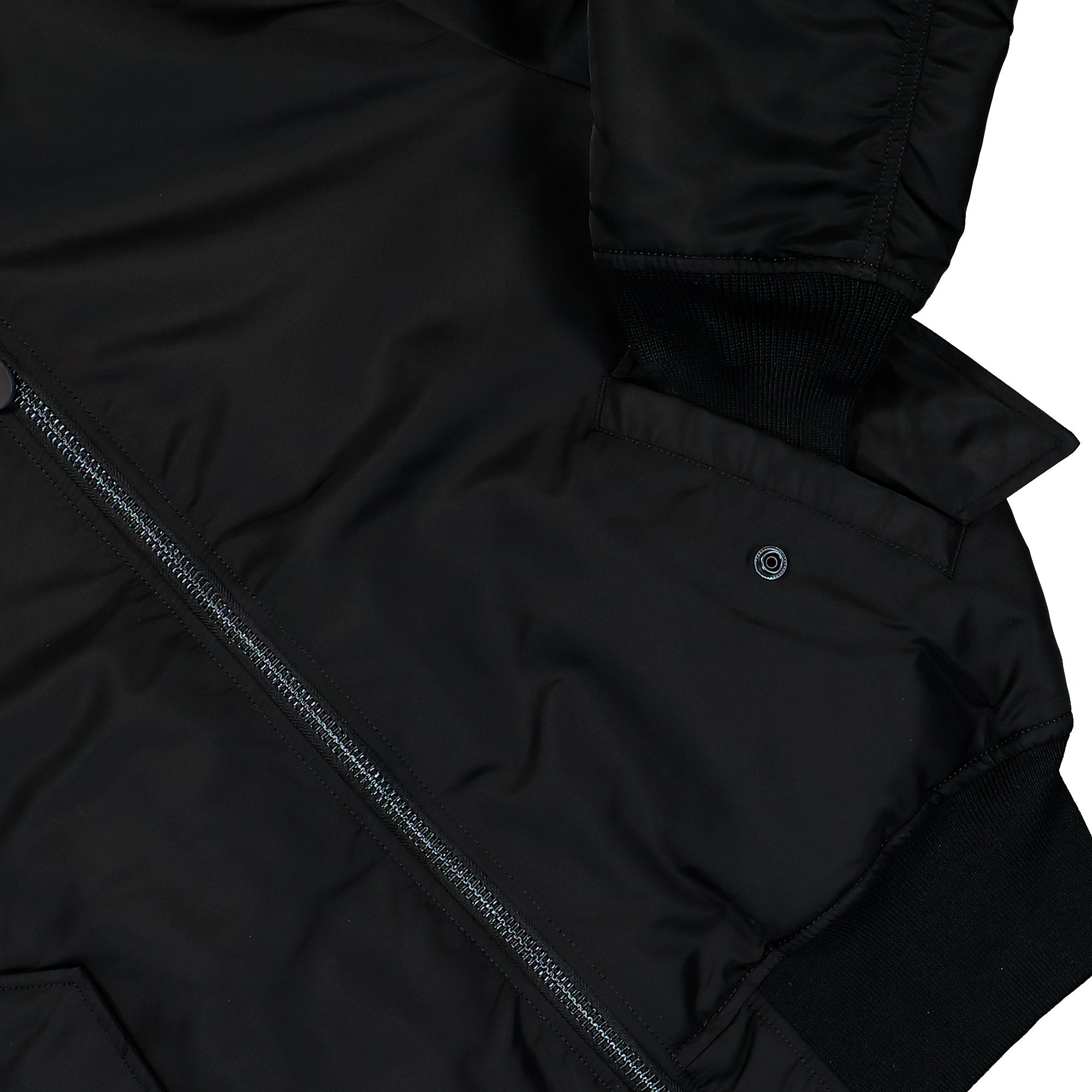 Alpha Industries MA-1 Heritage Bomber Jacket Black / Black Bomber Jacket 100101-515 Detail View 1 | Overkill

