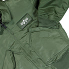 Alpha Industries CWU-45 Heritage Bomber Jacket Sage-Green Bomber & Varsity Jackets 100102-01 Detail View 1 | Overkill
