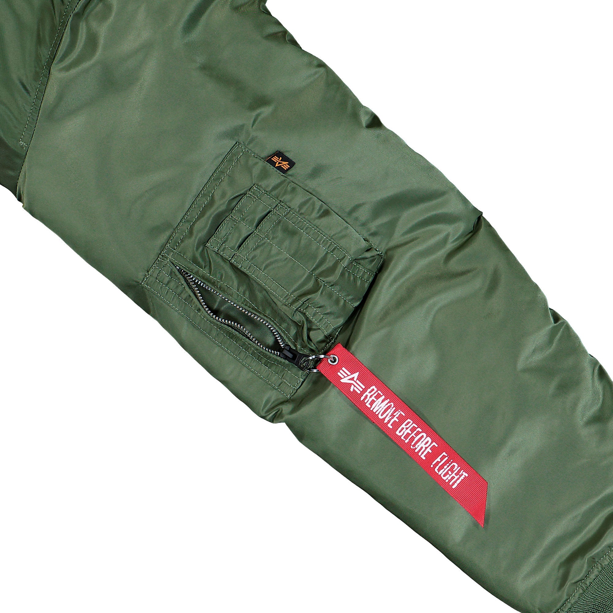 Alpha Industries CWU-45 Heritage Bomber Jacket Sage-Green Bomber & Varsity Jackets 100102-01 Detail View 2 | Overkill

