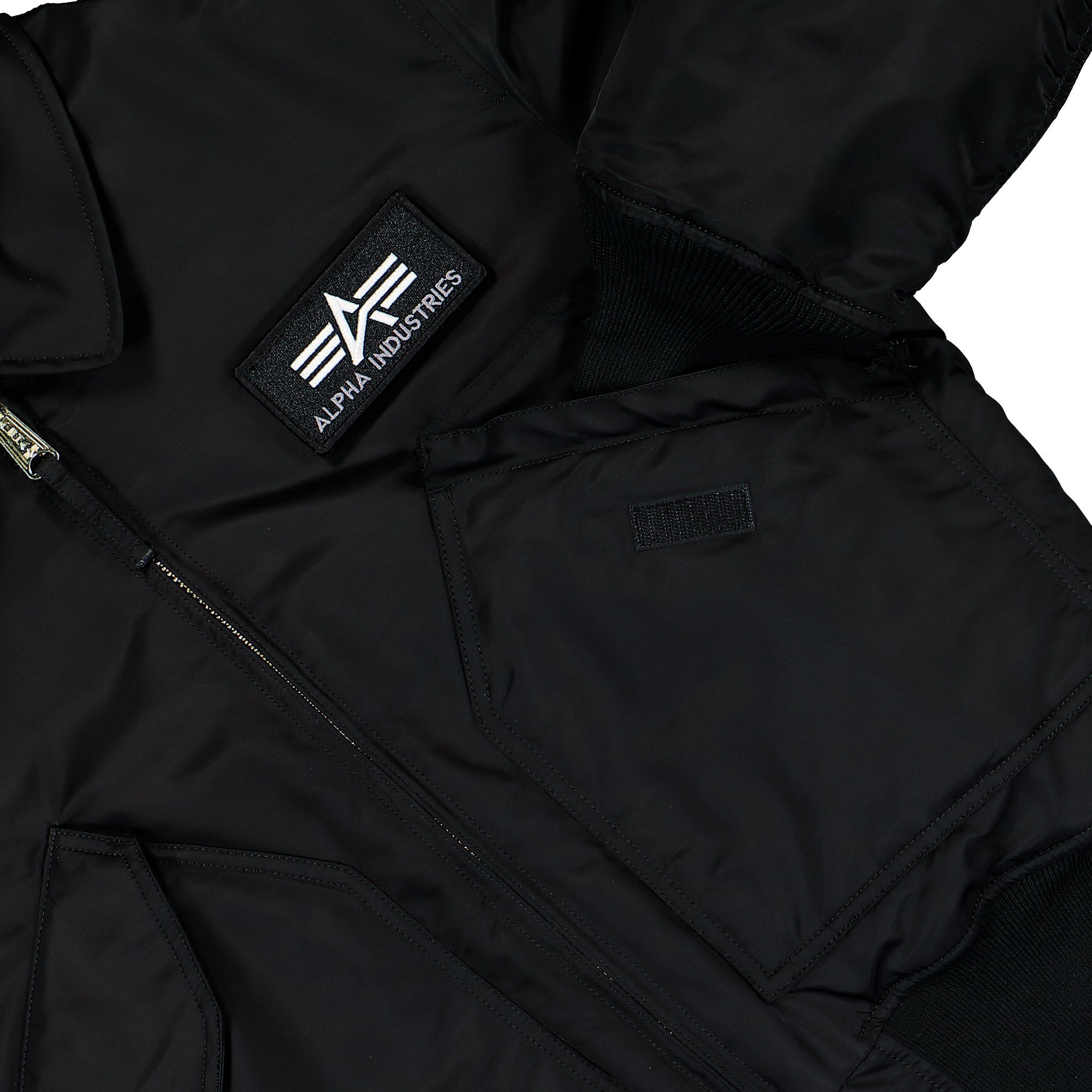 Alpha Industries CWU-45 Heritage Bomber Jacket Black   Jacket 100102-03 Detail View 1 | Overkill
