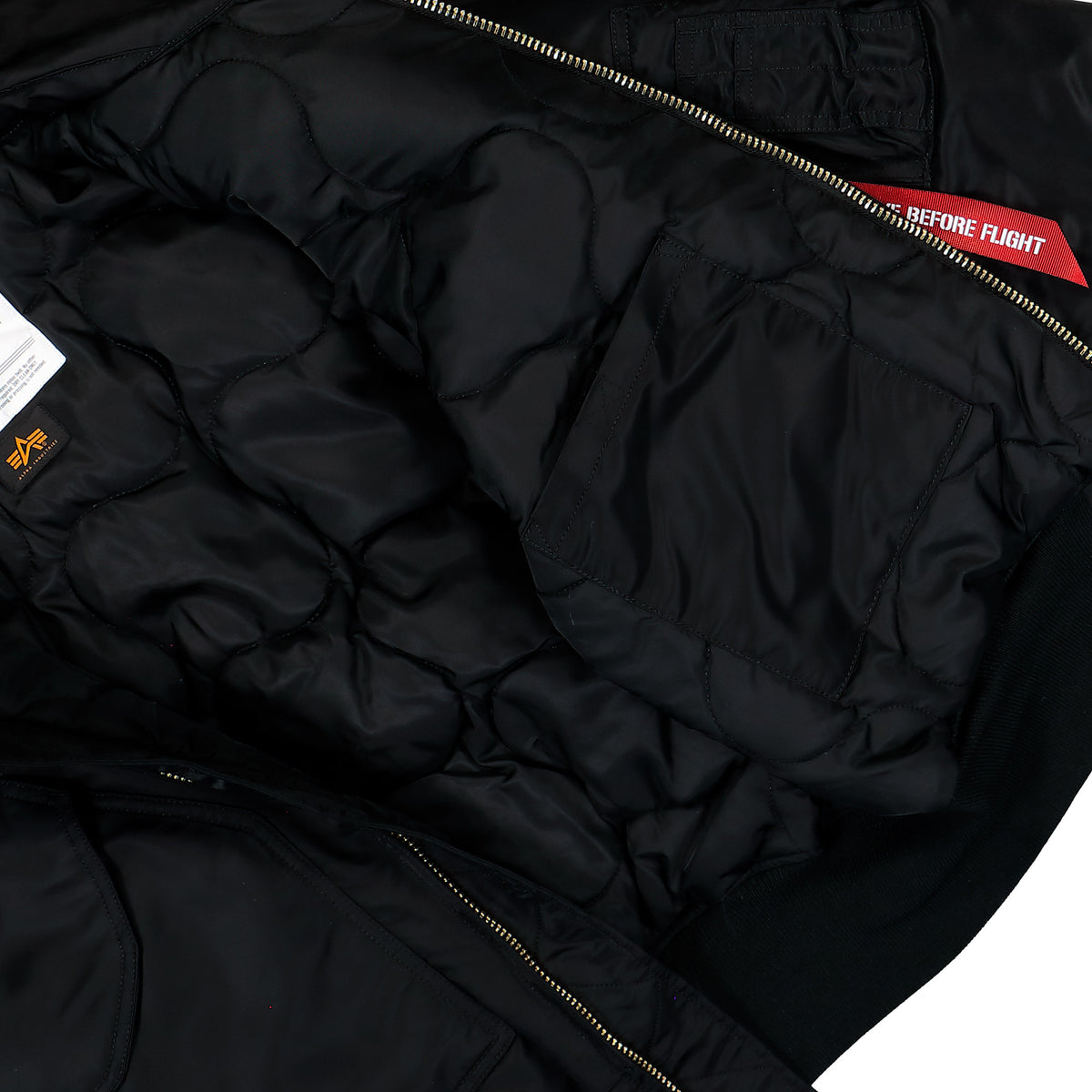 Alpha Industries CWU-45 Heritage Bomber Jacket Black   Jacket 100102-03 Detail View 3 | Overkill
