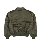 Alpha Industries CWU-45 Heritage Bomber Jacket Mud Olive Jacket 100102-443 Close-up | Overkill
