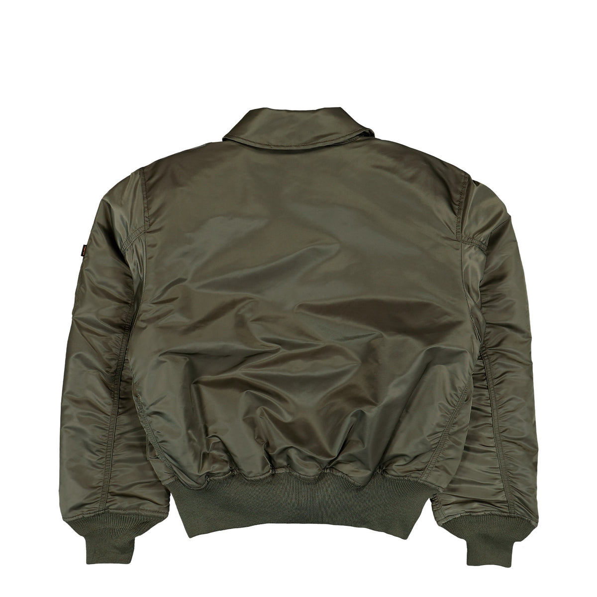Alpha Industries CWU-45 Heritage Bomber Jacket Mud Olive Jacket 100102-443 Close-up | Overkill
