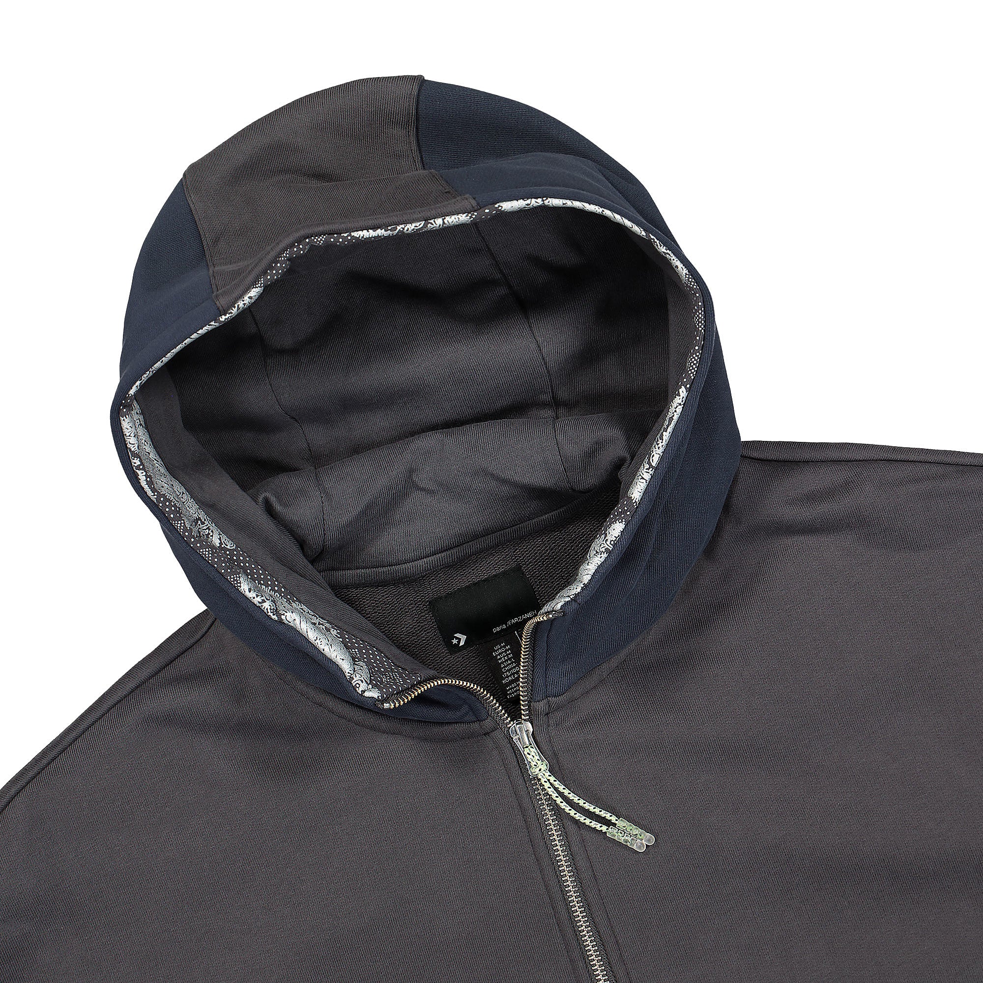 Converse paria /FARZANEH x Converse Full Zip Hoodie Asphalt Hoodies Close-up | Overkill
