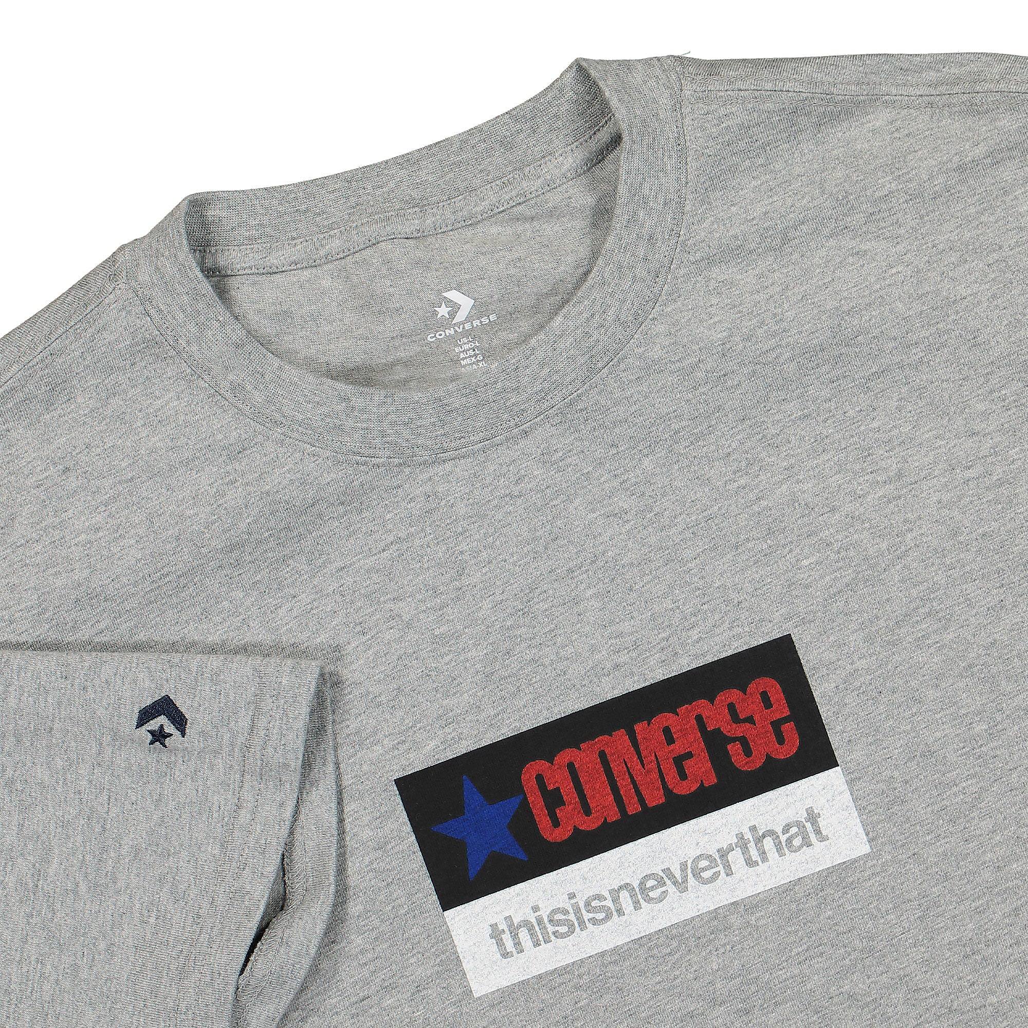 Converse thisisneverthat x Converse Tee Charcoal / Red T-Shirts Close-up | Overkill