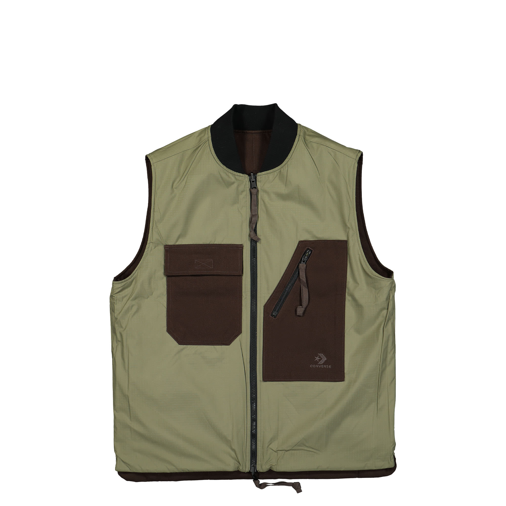 Converse Patta x Converse Four-Leaf Clover Utility Reversible Padded Vest Java / Burnt Olive Vests Material | Overkill