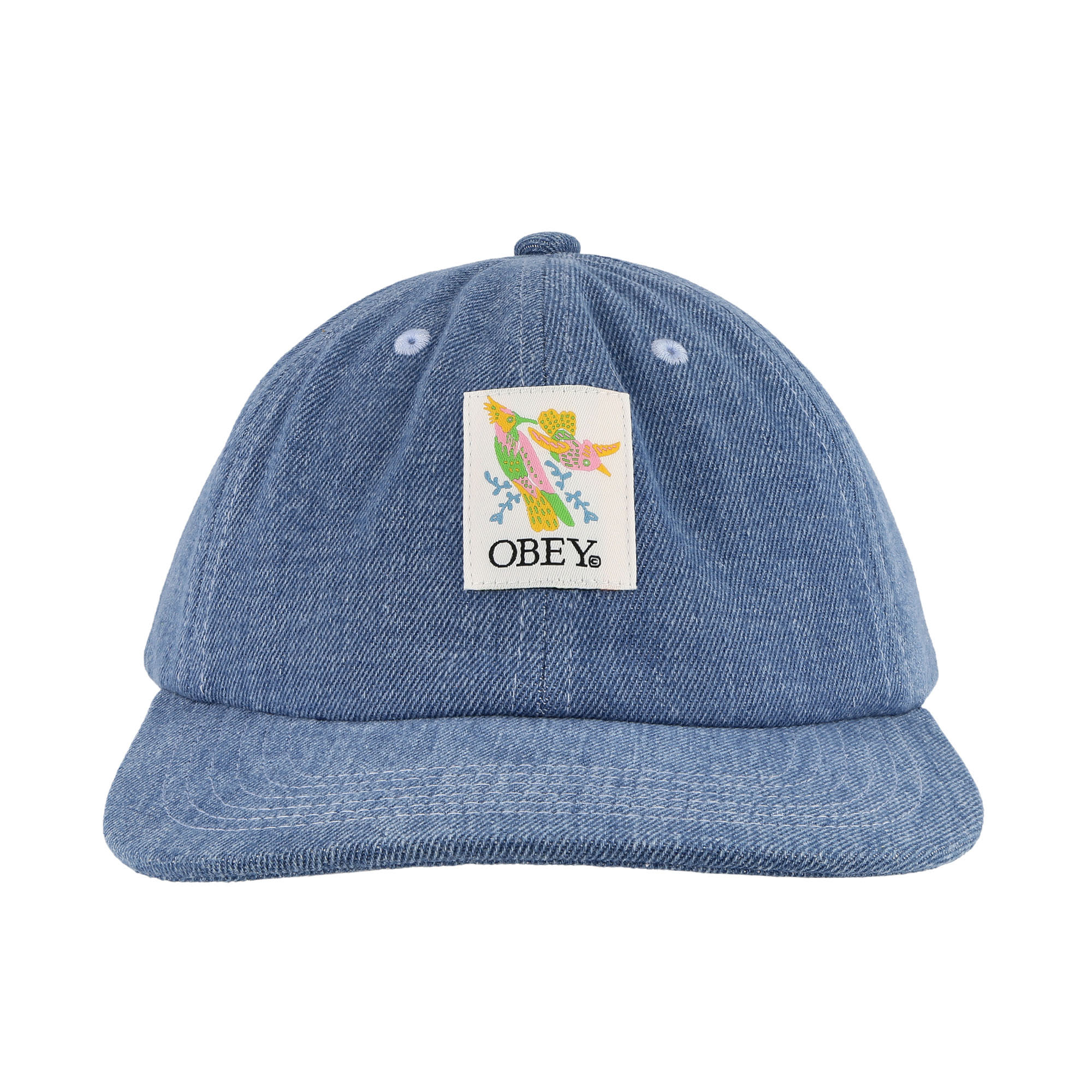 Obey Birder 6 Panel Strapback Light Indigo Caps Detailfoto | Overkill