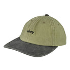 Obey Pigment 2 Tone Lowercase 6 Panel Cap Pigment Khaki Multi Caps 100580365-KHA | Overkill