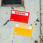 Montana Warning Sticker Pack Red / Yellow Sticker Close-up | Overkill