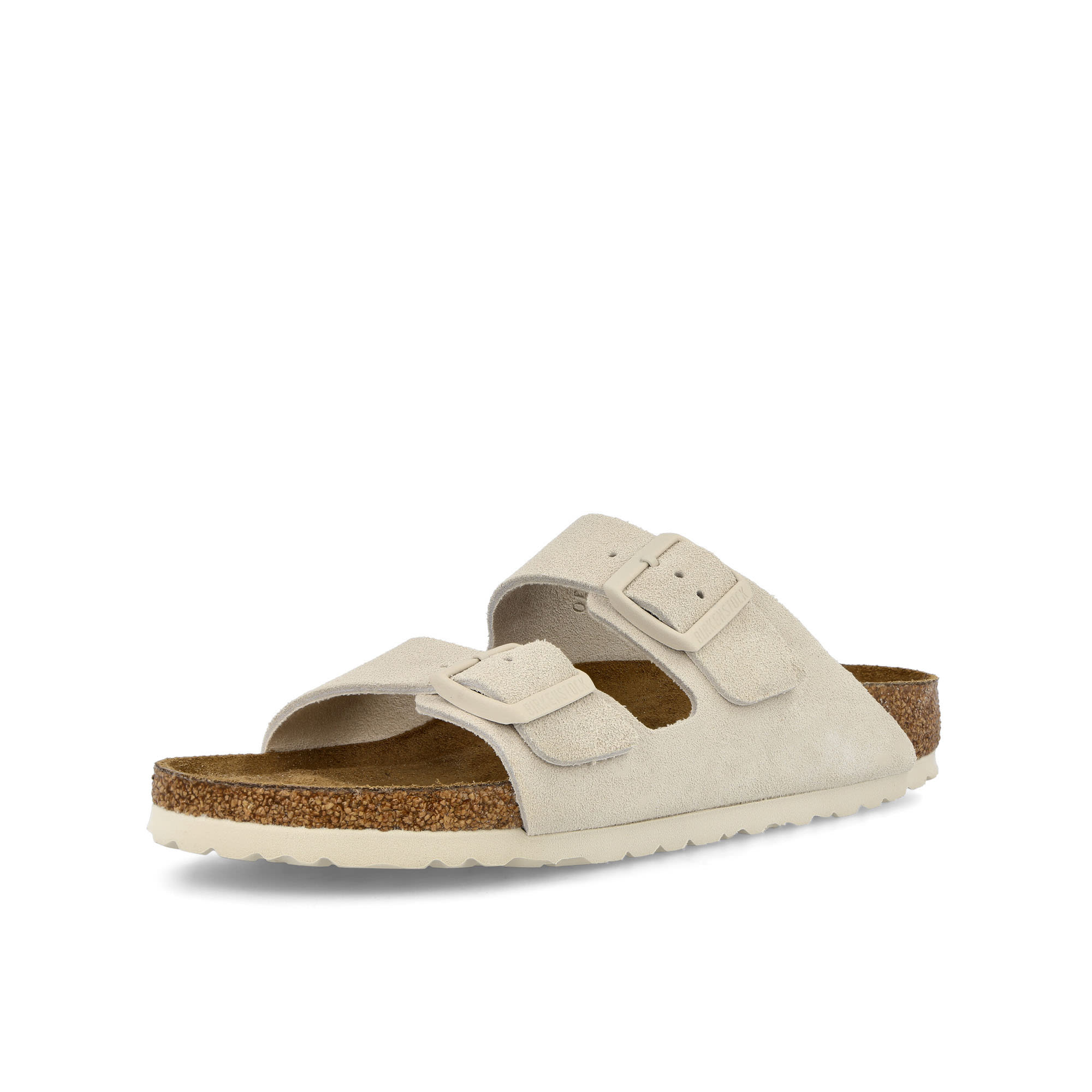 Birkenstock Arizona BS Modern Suede Antique White Slides, Sandals & Slippers  Close Up | Overkill