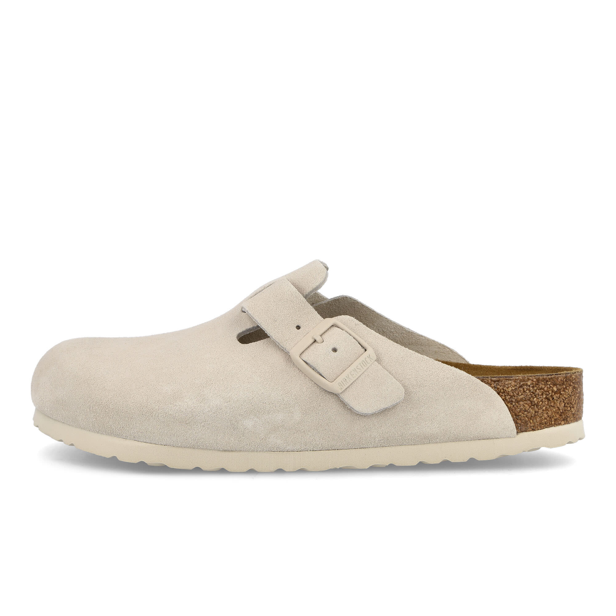 Birkenstock Boston BS Modern Suede Antique White Slides, Sandals & Slippers 1024731 | Overkill