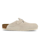Birkenstock Boston BS Modern Suede Antique White Slides, Sandals & Slippers  Silhouette | Overkill