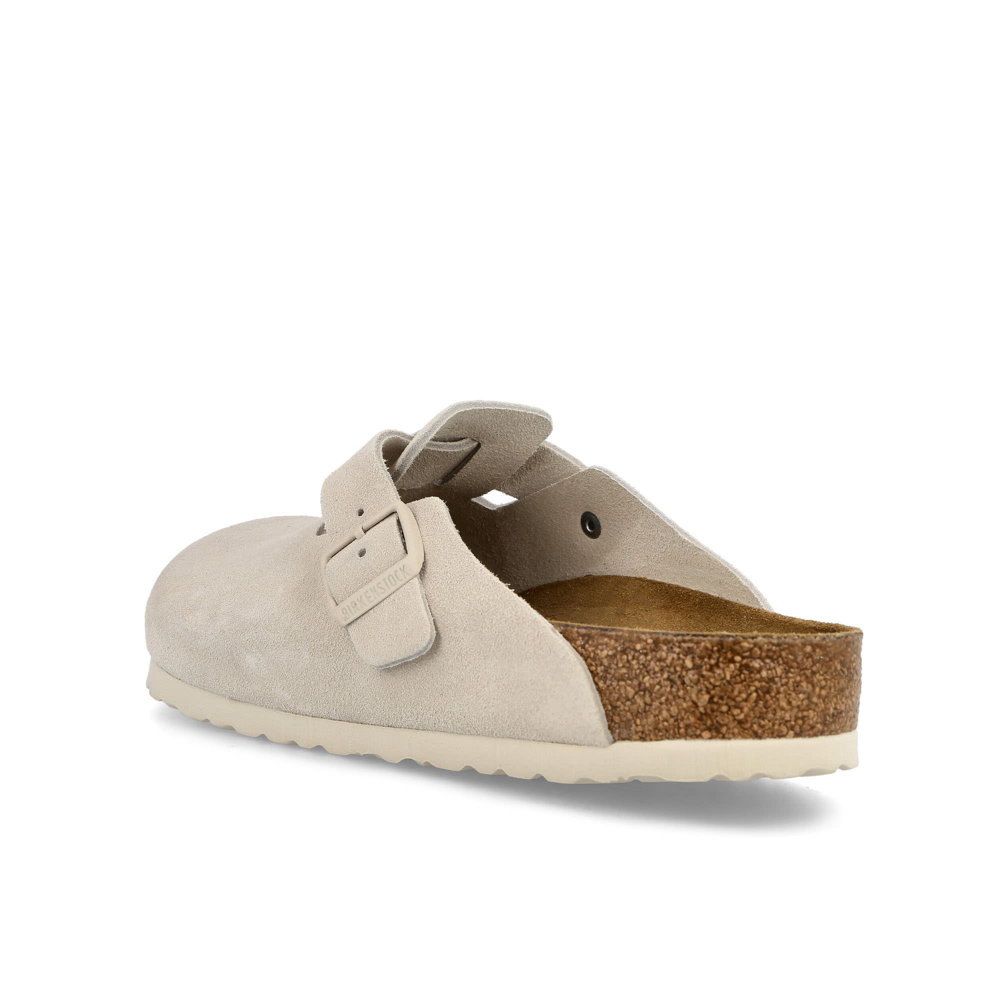 Birkenstock Boston BS Modern Suede Antique White Slides, Sandals & Slippers  Material | Overkill
