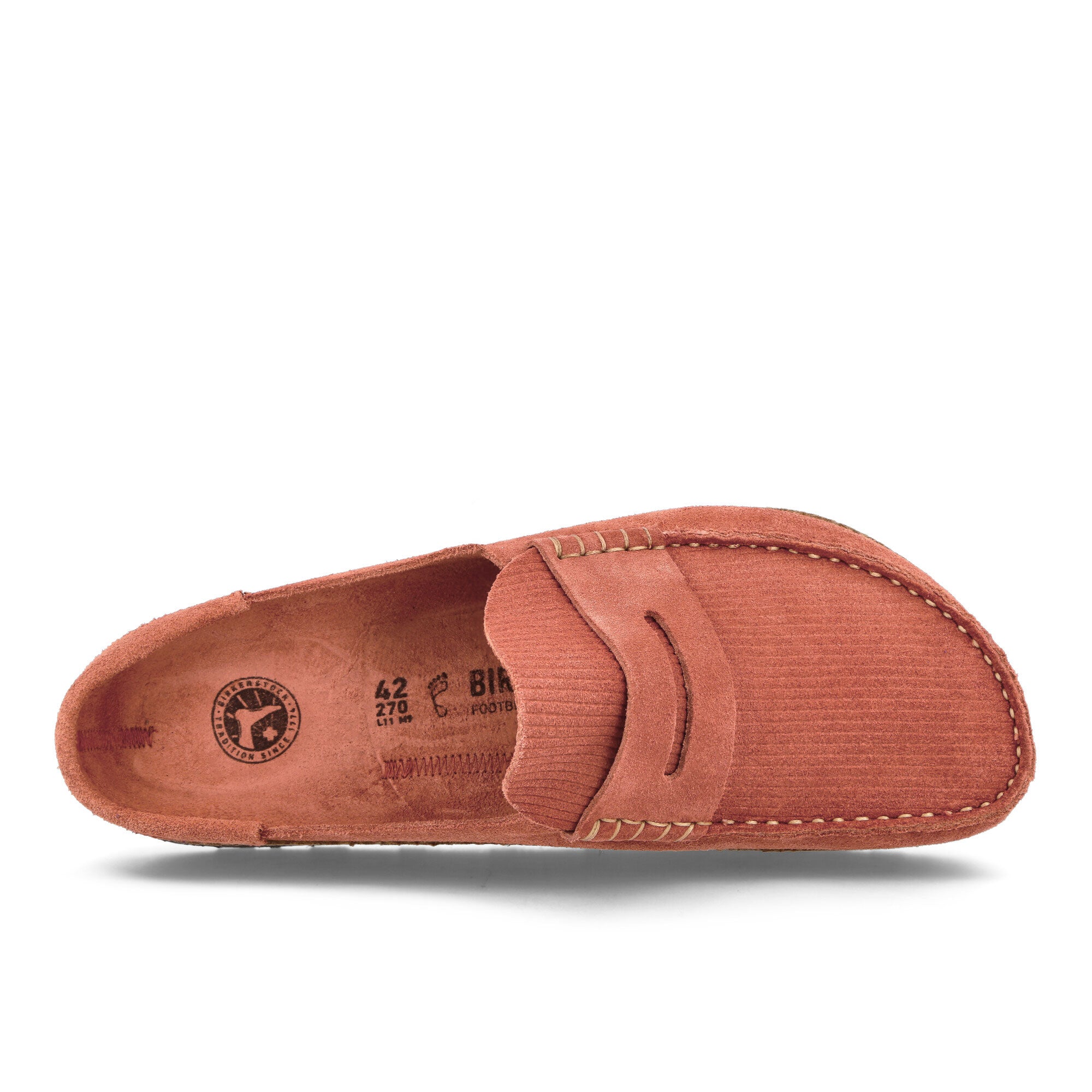 Birkenstock Naples Corduroy Sienna Red Slides, Sandals & Slippers  Detailfoto | Overkill