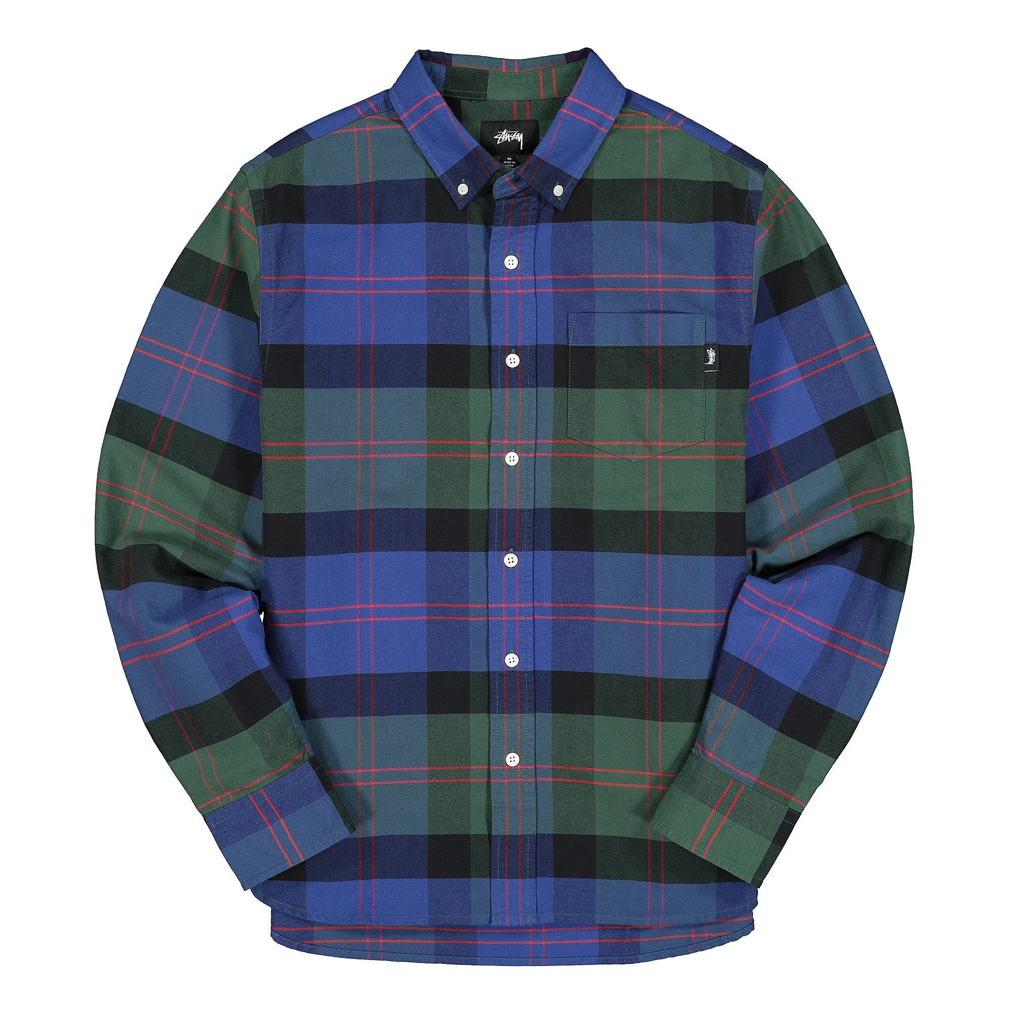Stussy Classic Oxford Longsleeve Shirt Green Plaid Longsleeves 1110063 / 0482 | Overkill