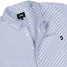 Stussy Big Button Oxford Longsleeve Shirt Blue Longsleeves Close-up | Overkill