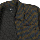 Stussy Mini Check Quilted Zip Shirt Black Jackets Close-up | Overkill