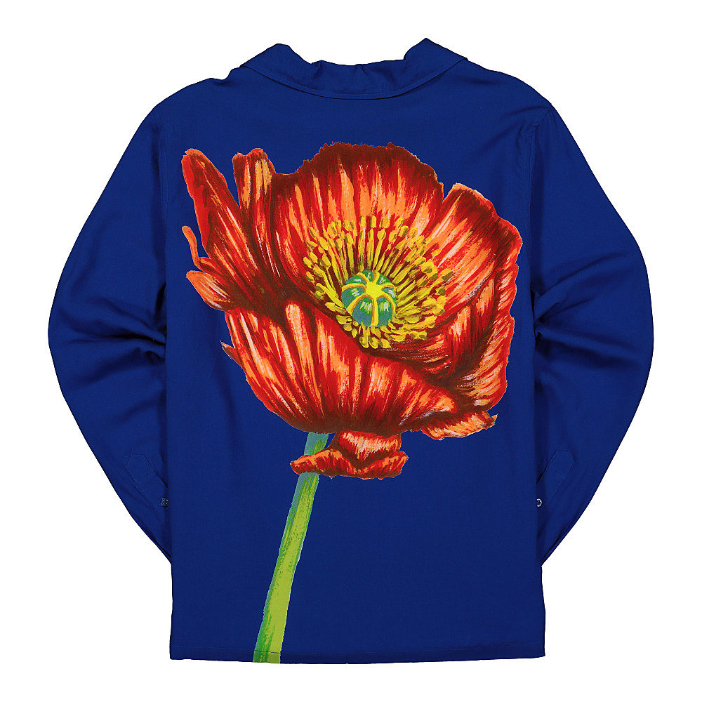 Stussy Big Poppy Longsleeve Shirt Blue Longsleeves Material | Overkill