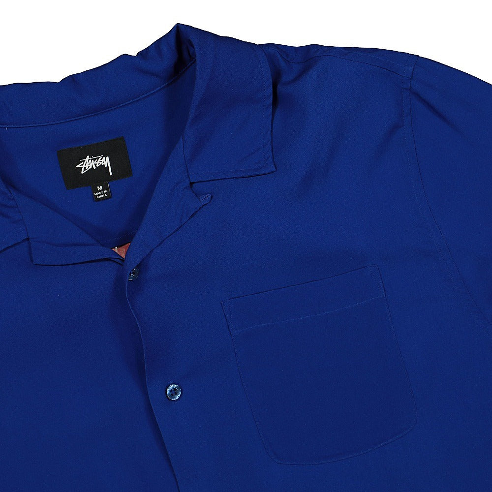 Stussy Big Poppy Longsleeve Shirt Blue Longsleeves Close-up | Overkill