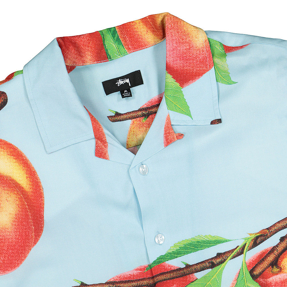 Stussy Peach Pattern Shirt Light Blue Shirts Close-up | Overkill
