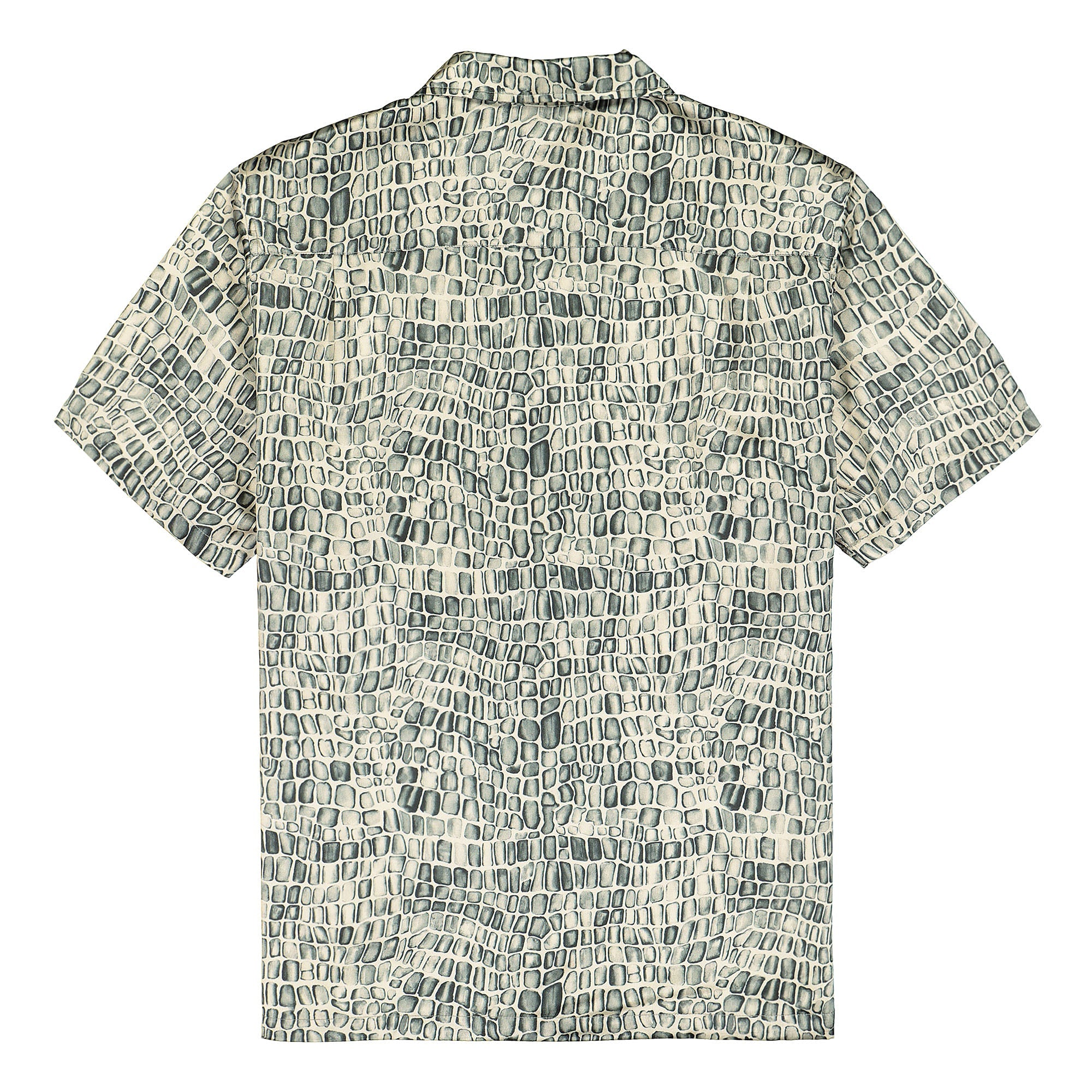 Stussy Croc Pattern Silk Shirt Tan Shirts Material | Overkill