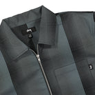 Stussy Shadow Plaid Zip Shirt Charcoal Shirts Close-up | Overkill