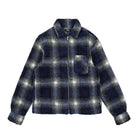 Stussy Shadow Plaid Sherpa Zip Shirt Blue Jackets 1110224 | Overkill