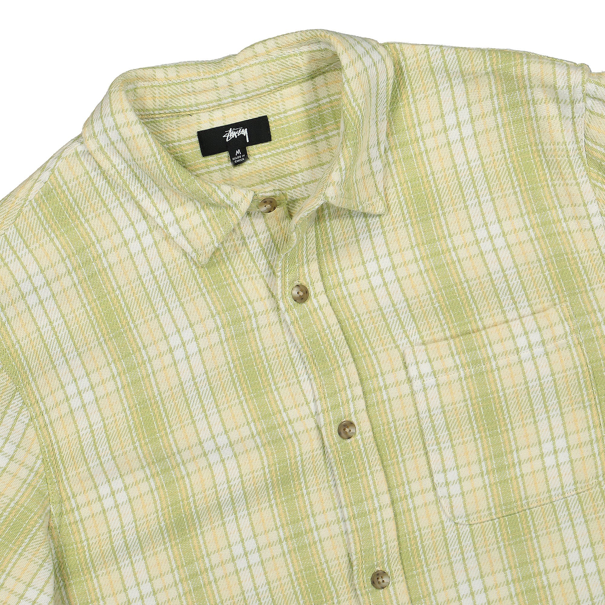 Stussy Beach Plaid Shirt Lime Shirts Close-up | Overkill