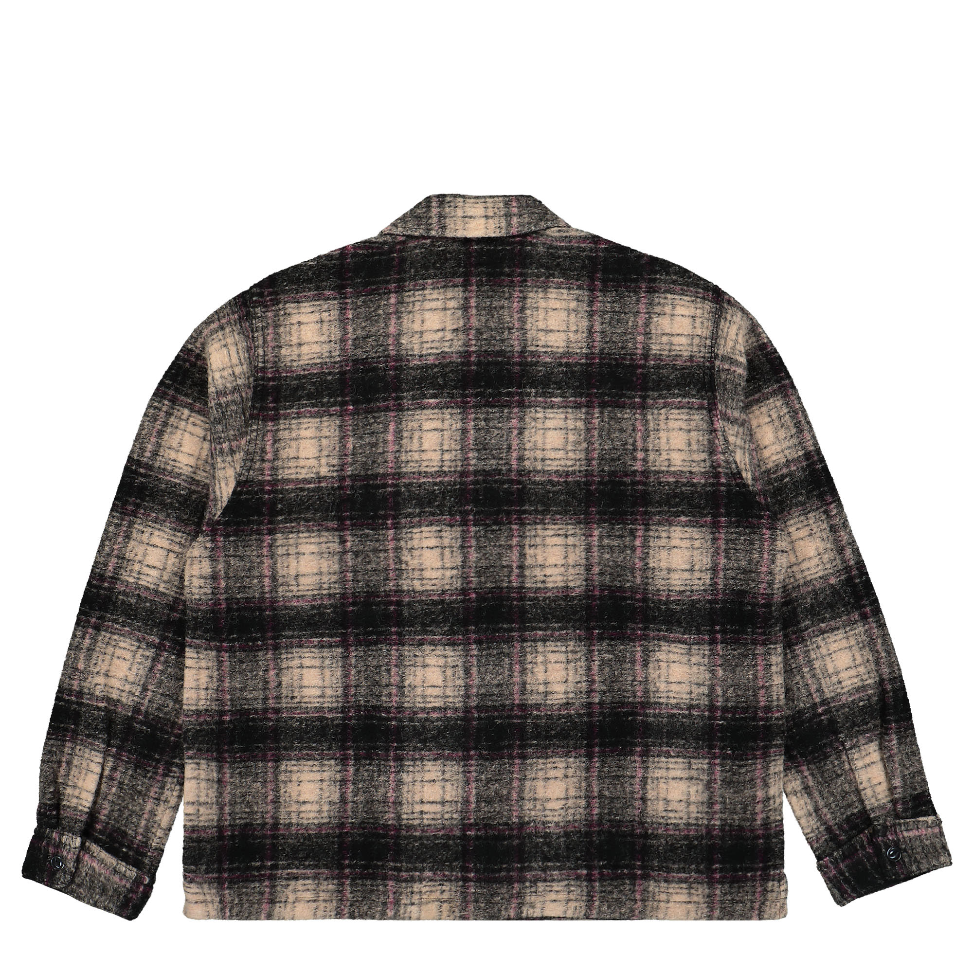 Stussy Wool Plaid Zip Shirt Lilac Shirts Material | Overkill