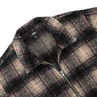 Stussy Wool Plaid Zip Shirt Lilac Shirts Close-up | Overkill