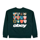 Obey Shields Extra Heavy Crew Green Gables Sweatshirt 111600100-GGB Close-up | Overkill
