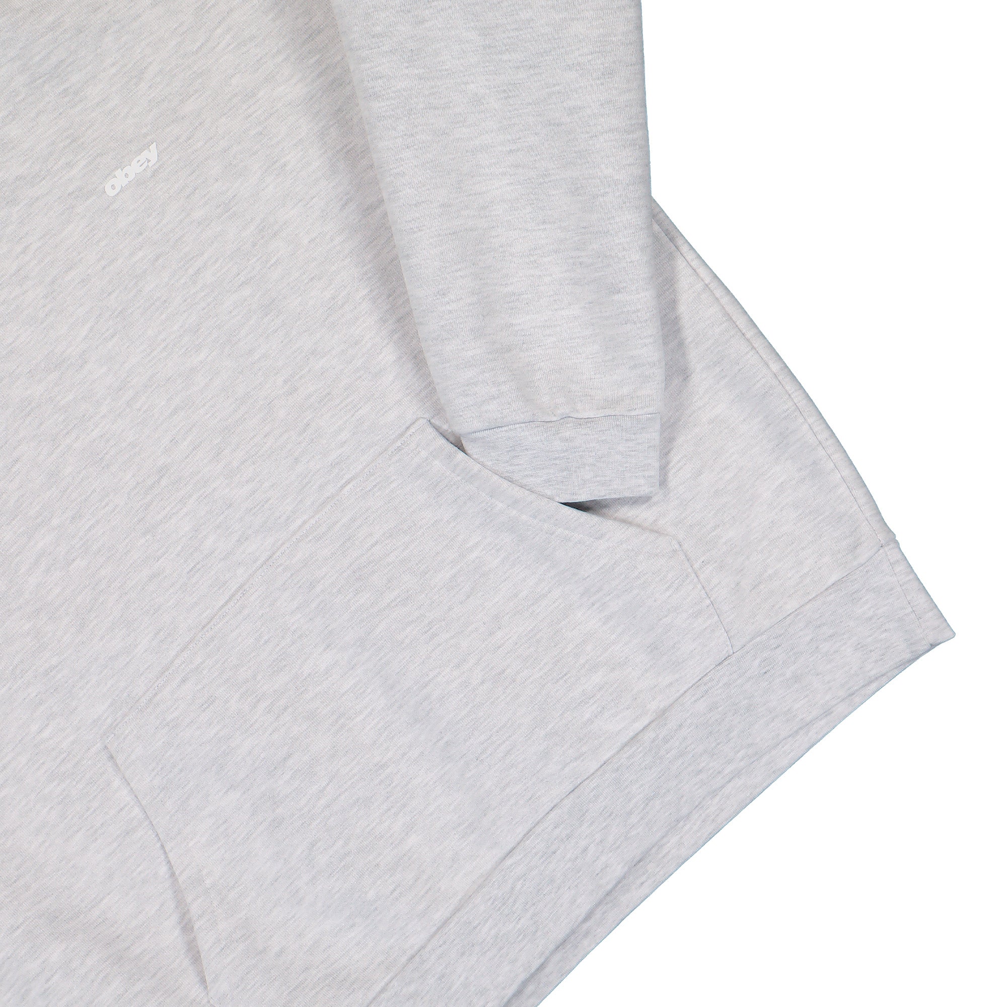 Obey Intercontinental Extra Heavy Hood Ash Grey Hoodie 111610070-AGRY Detail View 1 | Overkill
