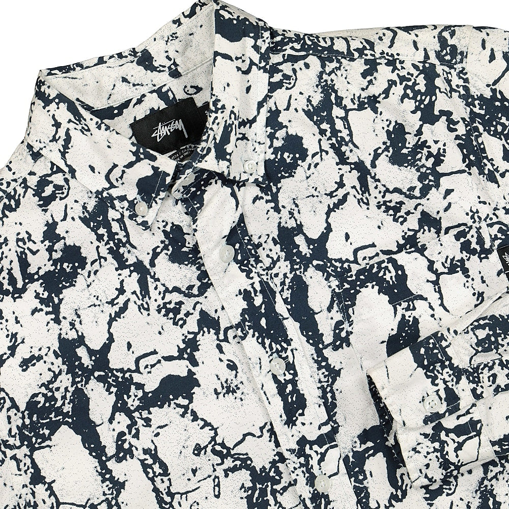 Stussy Marble Shirt White Shirts Close-up | Overkill